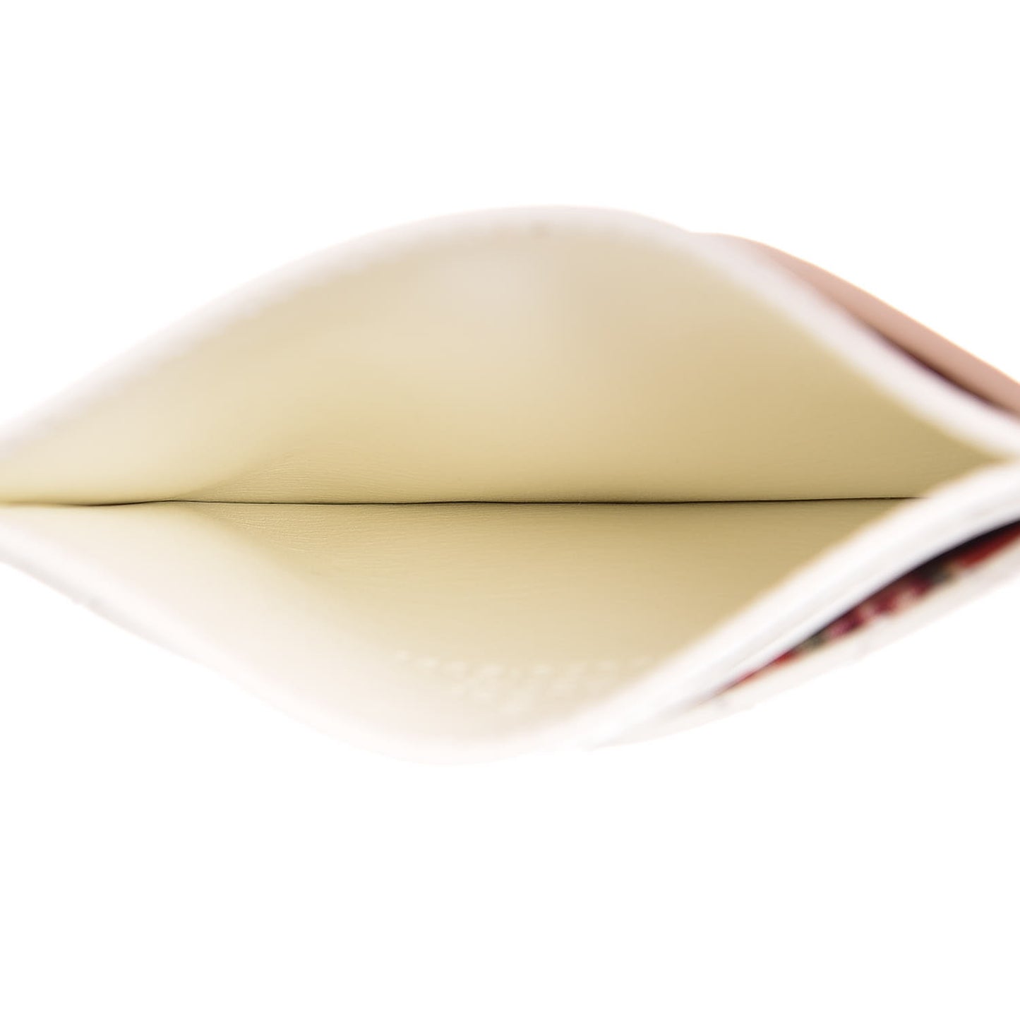 Calfskin Web Stitched Ophidia Card Holder Off White