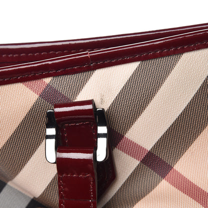 Burberry Patent Nova Check Shopper Tote Red 11 of 27
