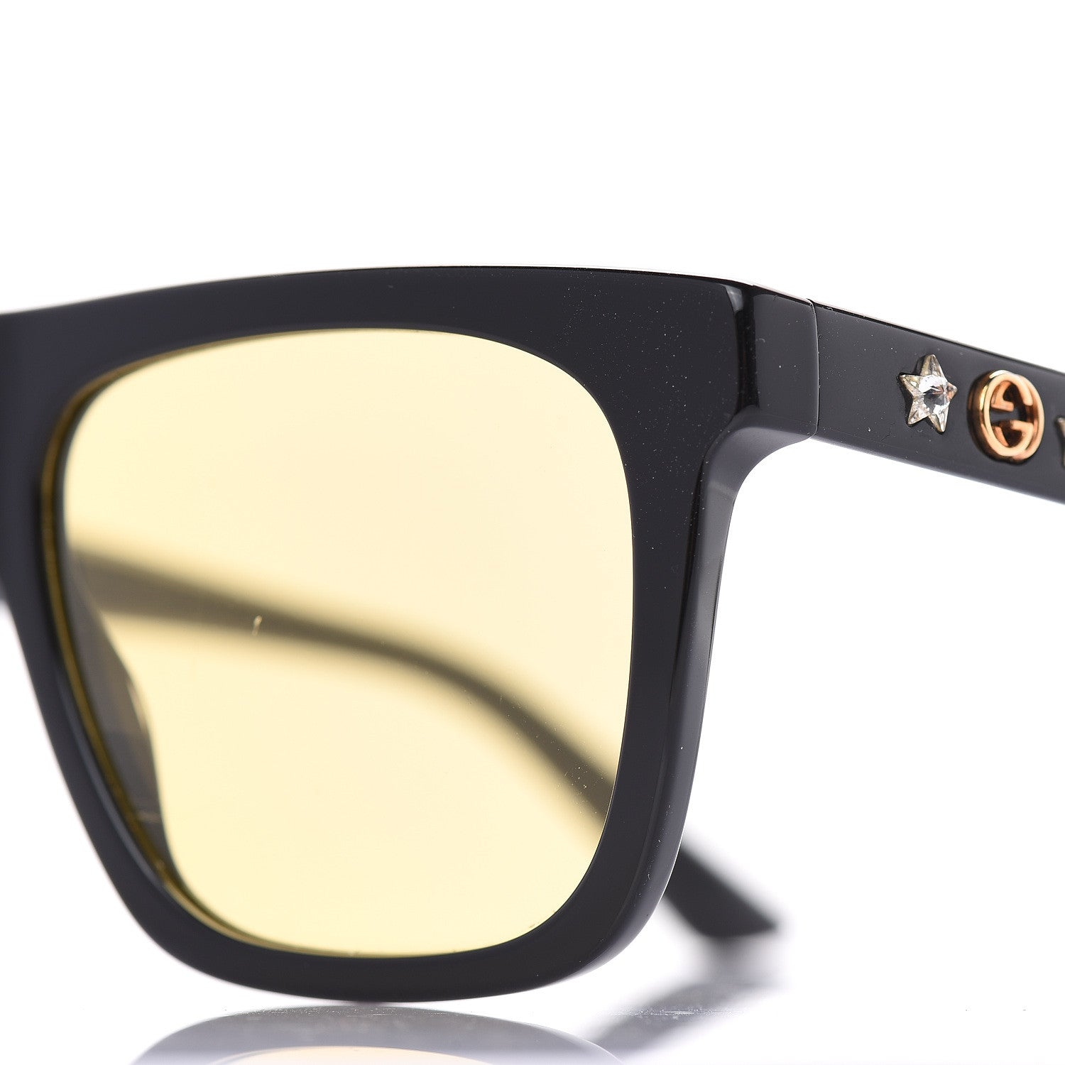 Gucci Square Frame Star Sunglasses GG 0347S Black Black 7 of 7