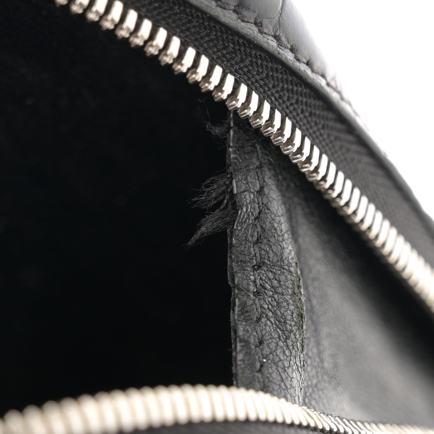 Balenciaga Shiny Calfskin Logo Crocodile Embossed Cash Phone Holder Bag Black White 11 of 14