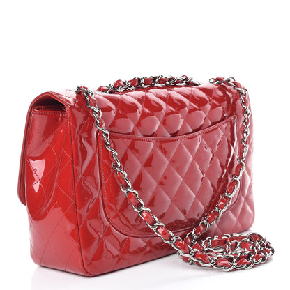 Chanel Patent Quilted Jumbo Single Flap Red 4 of 18