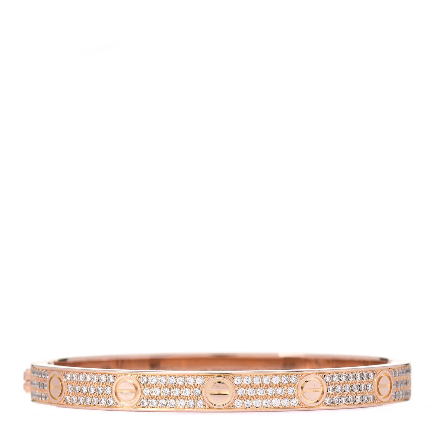18K Pink Gold Diamond LOVE Paved Bracelet 18