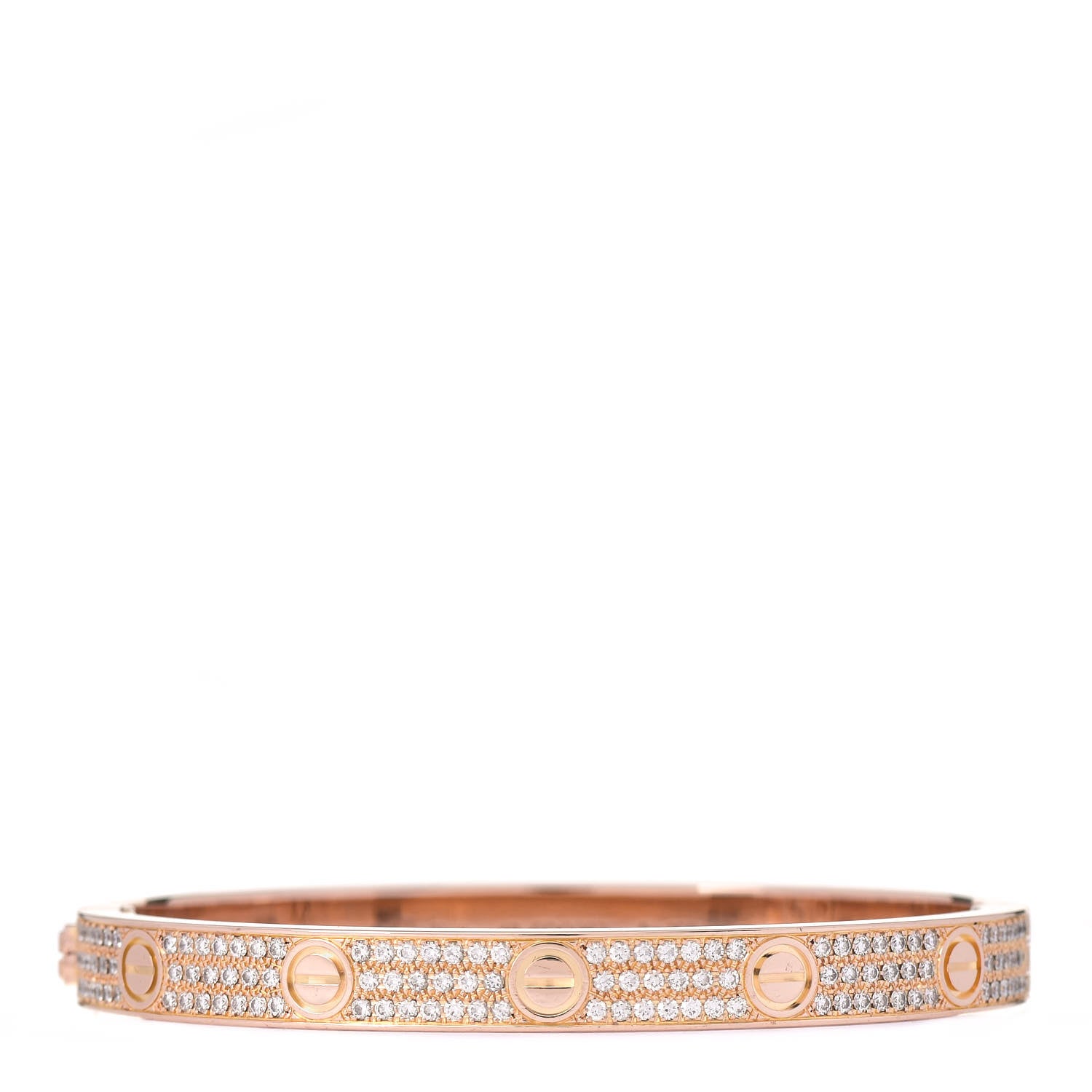 Cartier 18K Pink Gold Diamond LOVE Paved Bracelet 18 1 of 4