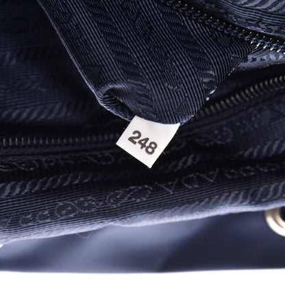 Prada Nylon Vela Saffiano Medium Cinch Backpack Baltico 8 of 9