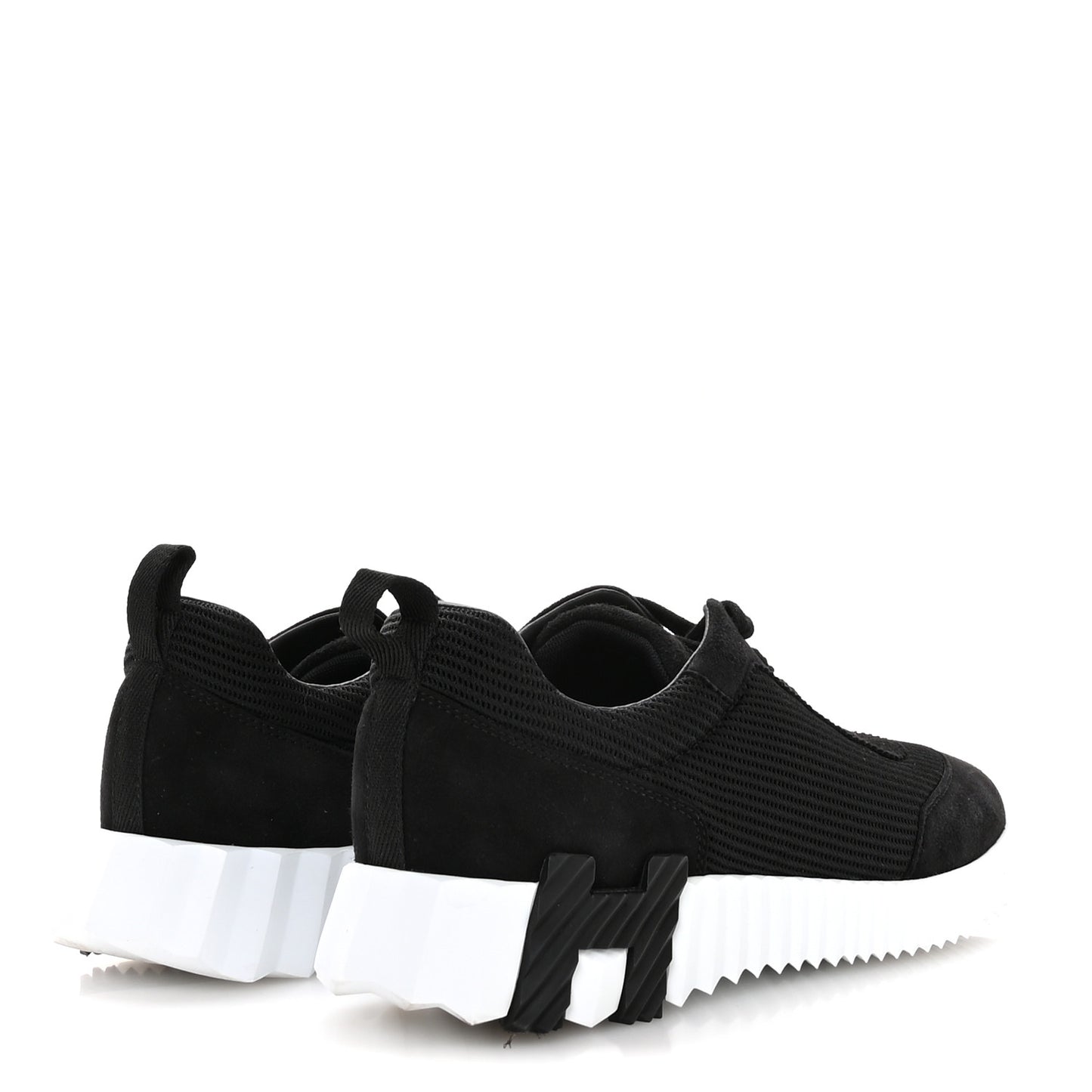 Air Mesh Suede Goatskin Bouncing Sneakers 38 Black