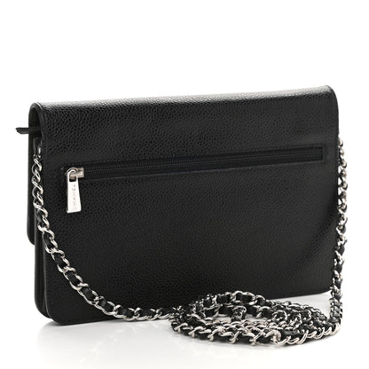 Chanel Caviar Timeless CC Wallet On Chain WOC Black 3 of 10