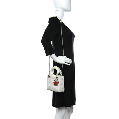 Christian Dior Lambskin Cannage Mini DiorAmour Lady Dior Latte 2 of 9