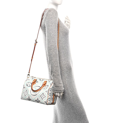 Louis Vuitton Monogram Tiles By The Pool Speedy Bandouliere 25 Lagoon Blue 2 of 9