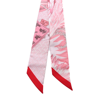Hermes Silk Cheval Phoenix Twilly Grenadine Rose Gris 2 of 3