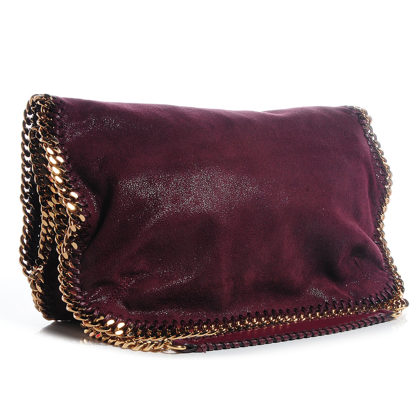 Faux Leather Shaggy Deer Falabella Messenger Plum