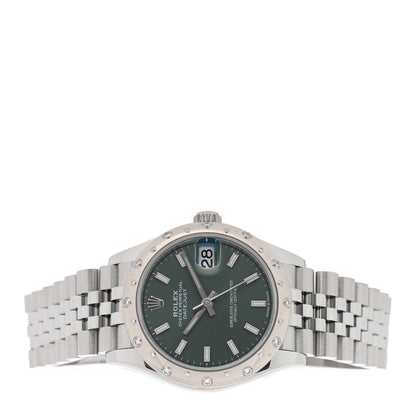 Rolex Stainless Steel 18K White Gold Diamond 31mm Oyster Perpetual Datejust Watch Mint Green 278344RBR 2 of 5