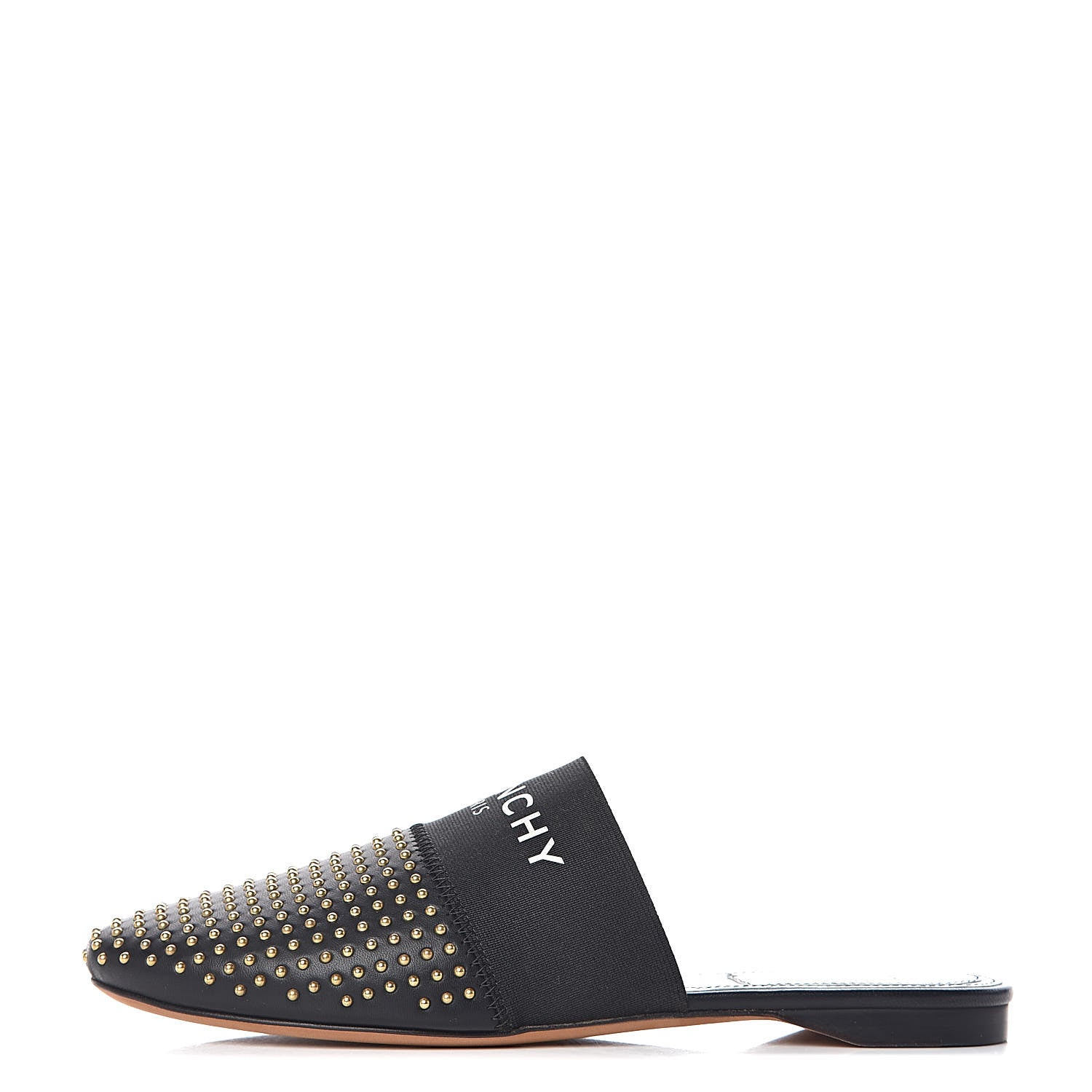Givenchy Calfskin Studded Bedford Logo Mule Slides 36.5 Black 1 of 9