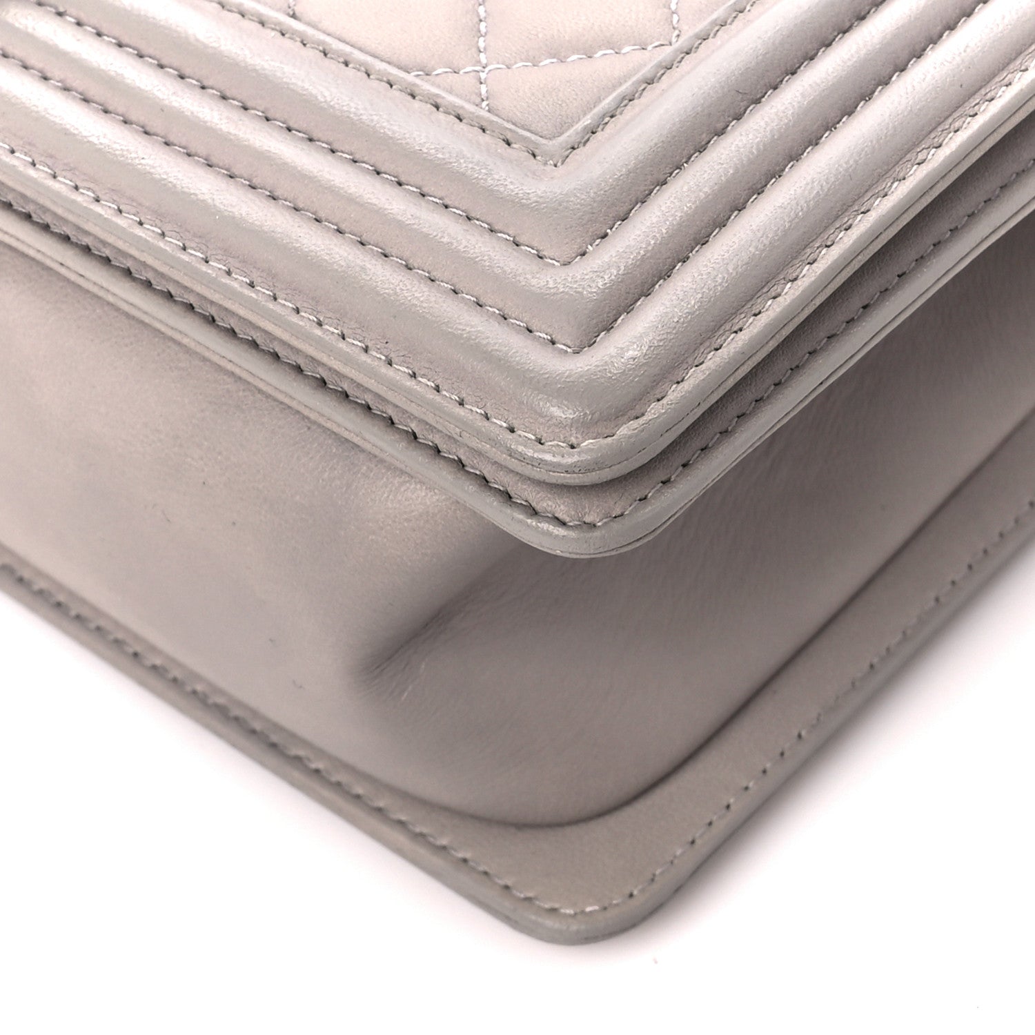 Chanel Lambskin Quilted Medium Boy Flap Grey 10 of 10