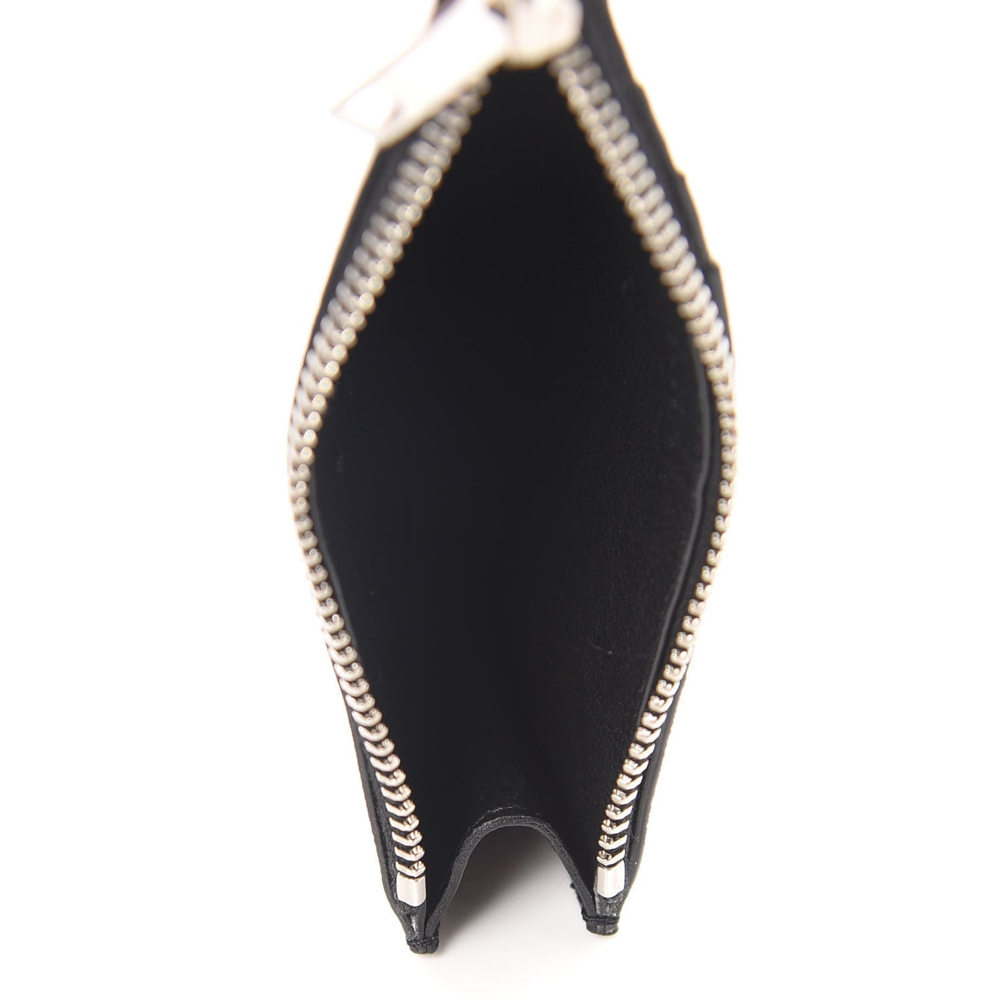 Calfskin 5 Fragments Zip Pouch Card Holder Black