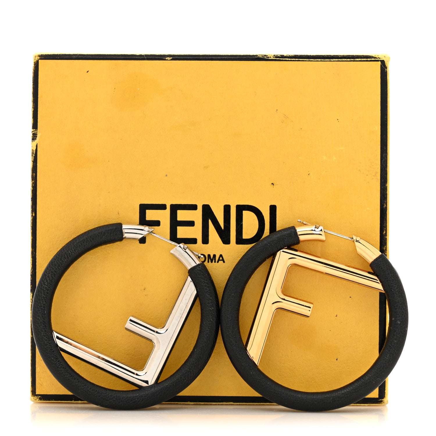 Fendi Nappa F is Fendi Hoop Earrings Black 8 of 8