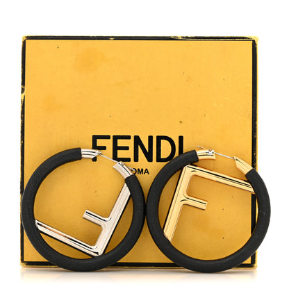 Fendi Nappa F is Fendi Hoop Earrings Black 8 of 8