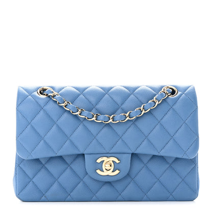 Chanel Caviar Quilted Small Double Flap Blue 1 of 10