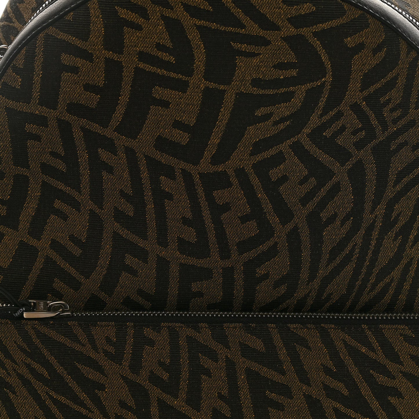 X SARAH COLEMAN Fabric Jacquard Vitello Grace Light Woven Lanyard FF Vertigo Pouch Pocket Backpack Tobacco Moro Black