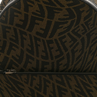 Fendi X SARAH COLEMAN Fabric Jacquard Vitello Grace Light Woven Lanyard FF Vertigo Pouch Pocket Backpack Tobacco Moro Black 8 of 10