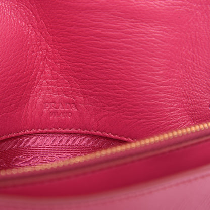 Prada Saffiano Vernice Box Clutch Peonia 7 of 8