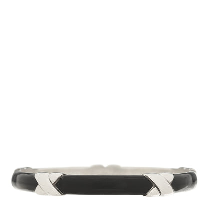 Tiffany Sterling Silver Enamel Signature X Bangle Bracelet Black 2 of 3