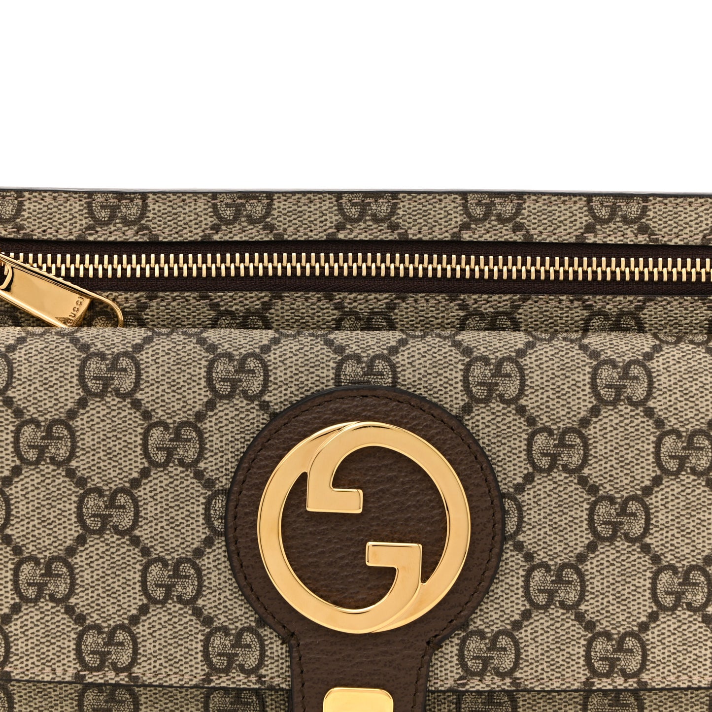 GG Supreme Monogram Textured Dollar Calfskin Blondie Belt Bag Beige Ebony New Acero