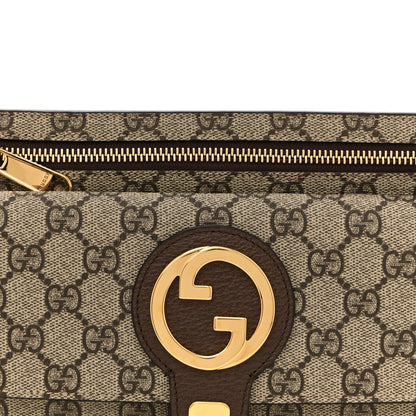 Gucci GG Supreme Monogram Textured Dollar Calfskin Blondie Belt Bag Beige Ebony New Acero 8 of 12