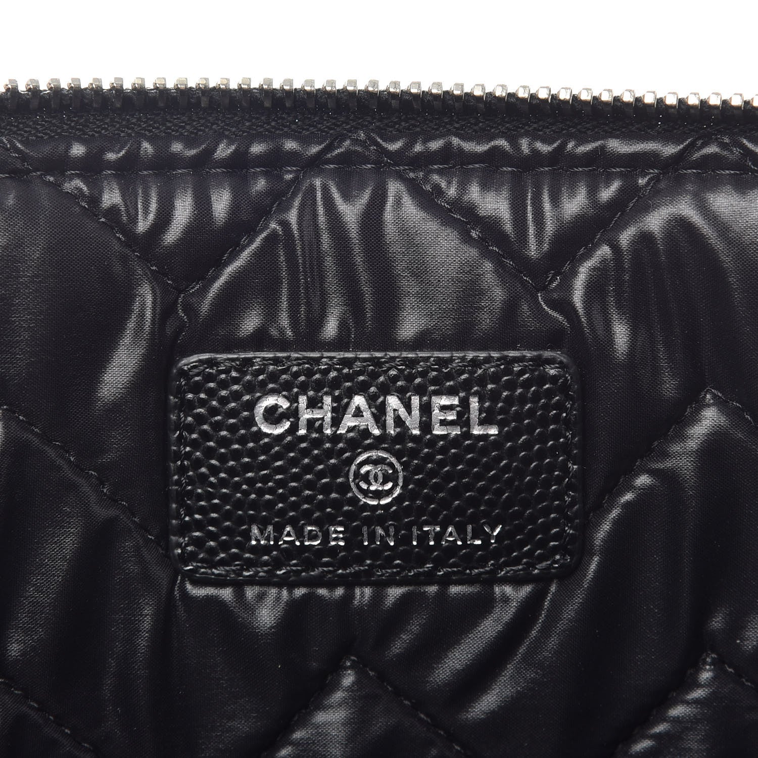 Chanel Caviar Chevron Quilted Large Cosmetic Case Black 6 of 6