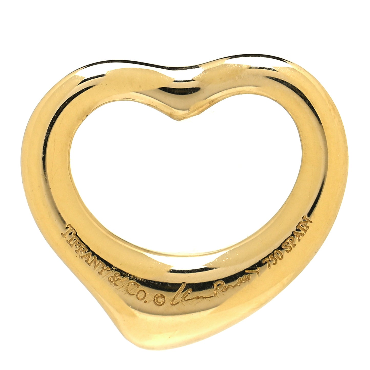 18K Yellow Gold 16mm Elsa Peretti Open Heart Pendant