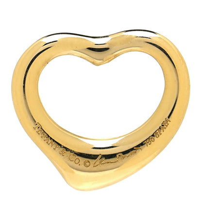 Tiffany 18K Yellow Gold 16mm Elsa Peretti Open Heart Pendant 3 of 4