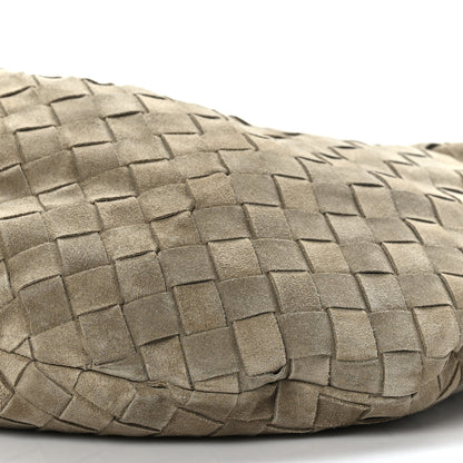 Bottega Veneta Suede Calfskin Intrecciato Teen Jodie Hobo Taupe 8 of 8