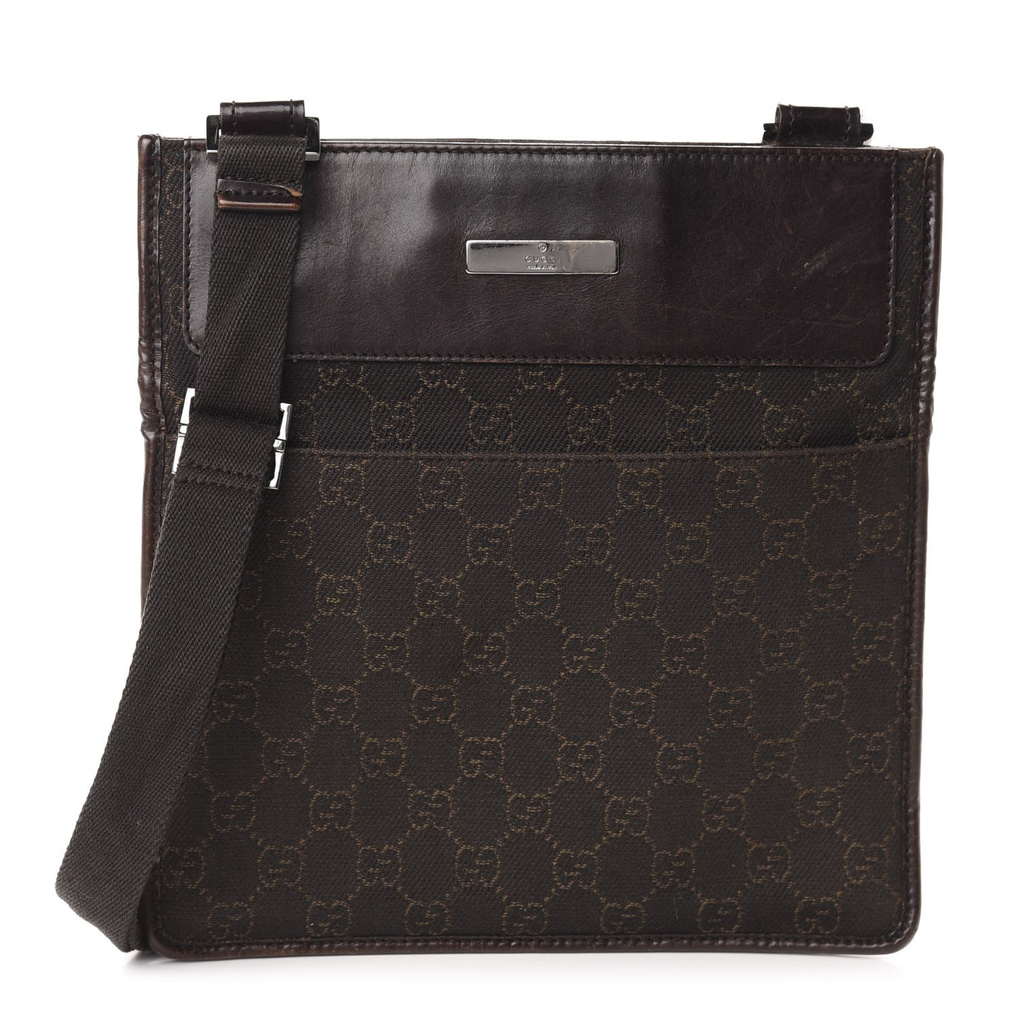 Monogram Messenger Crossbody Bag Brown