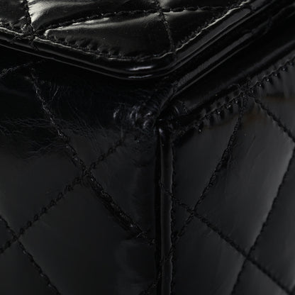 Chanel Glazed Calfskin Quilted Cosmetic Top Handle Case Black 7 of 9