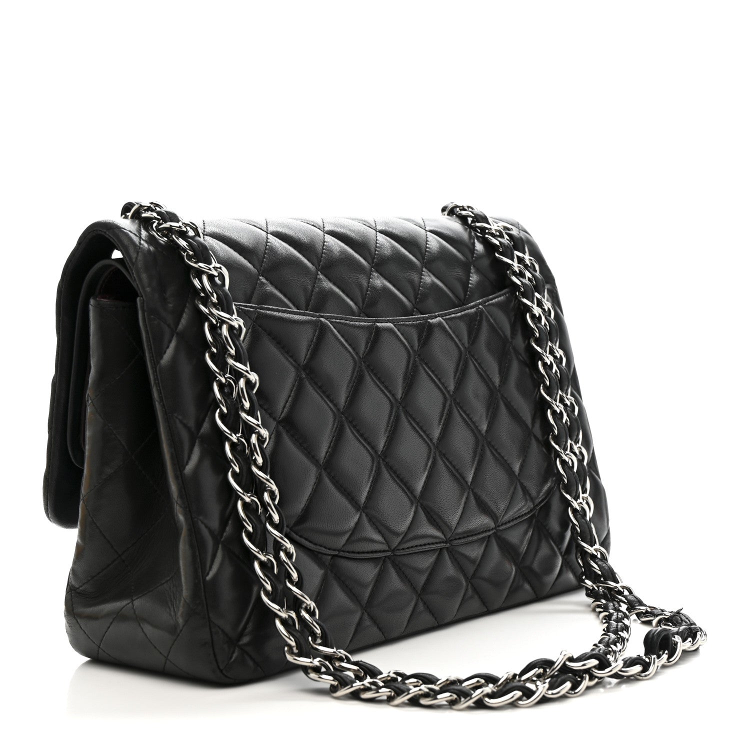 Chanel Lambskin Quilted Jumbo Double Flap Black 3 of 16