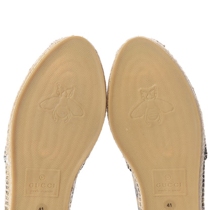 Gucci GG Supreme Monogram Bees Espadrille Flats 41 Beige Ebony Oro Black 10 of 10
