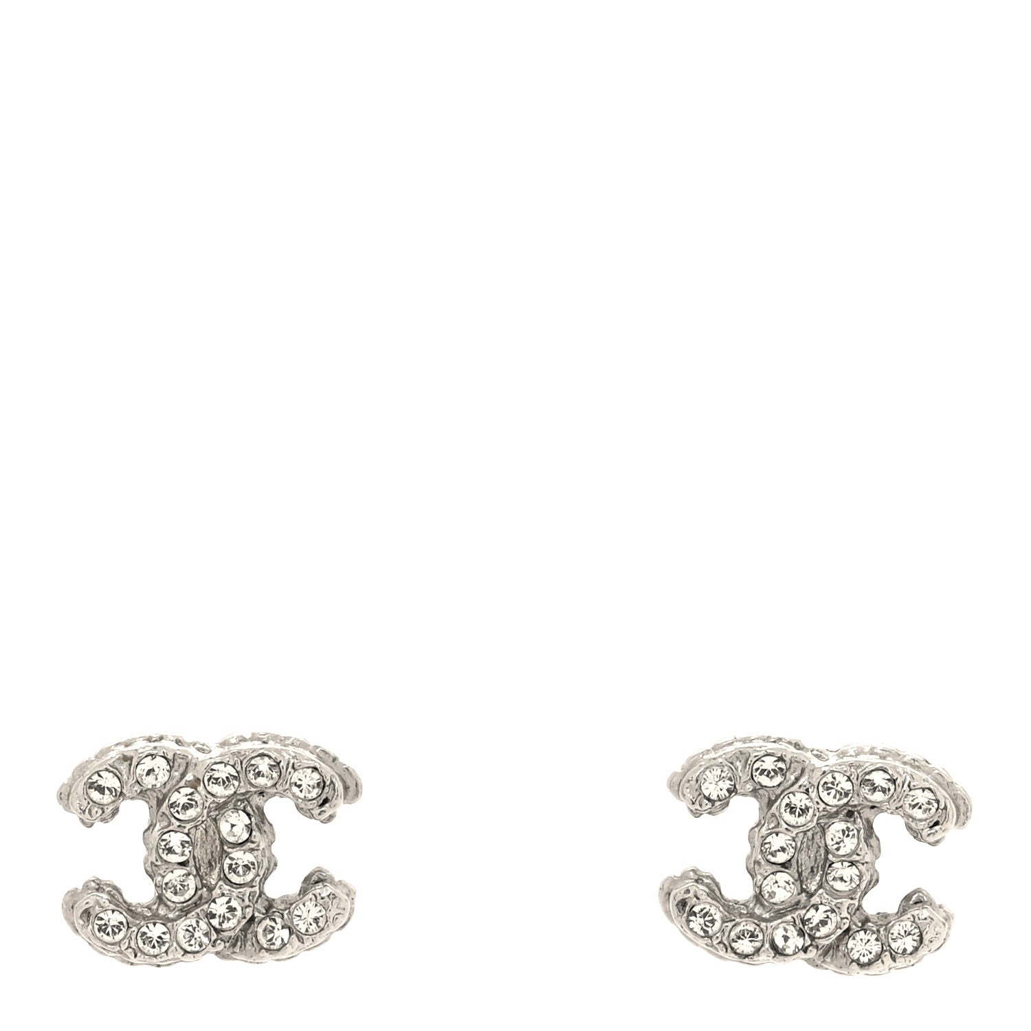 Chanel Crystal Mini CC Earrings Silver 1 of 5