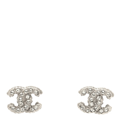 Chanel Crystal Mini CC Earrings Silver 1 of 5