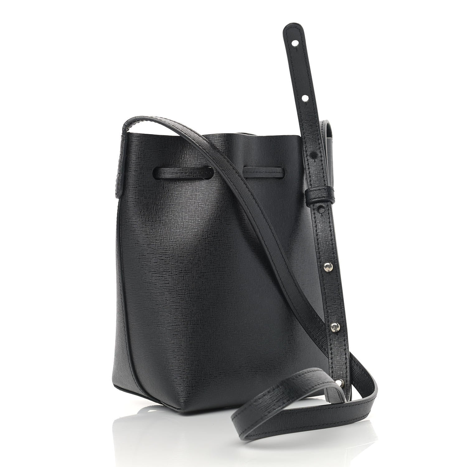 Mansur Gavriel Saffiano Mini Mini Bucket Bag Black 3 of 9