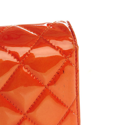 Chanel Patent Quilted Brilliant Large Flap Wallet Orange 8 of 10