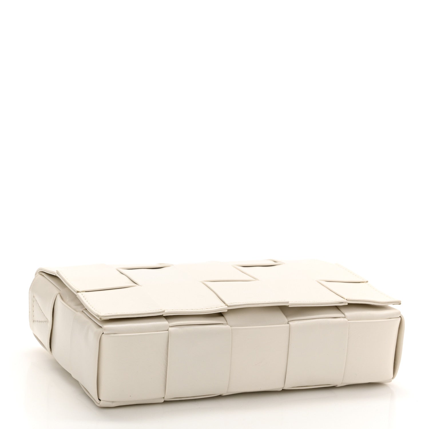 Bottega Veneta Paper Calfskin Maxi Intreccio Cassette Crossbody Bag White 4 of 11