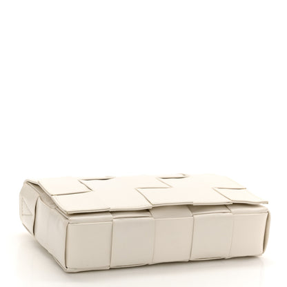 Bottega Veneta Paper Calfskin Maxi Intreccio Cassette Crossbody Bag White 4 of 11