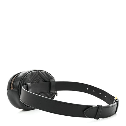 Gucci Calfskin Matelasse GG Marmont Belt Bag 75 30 Black 3 of 16