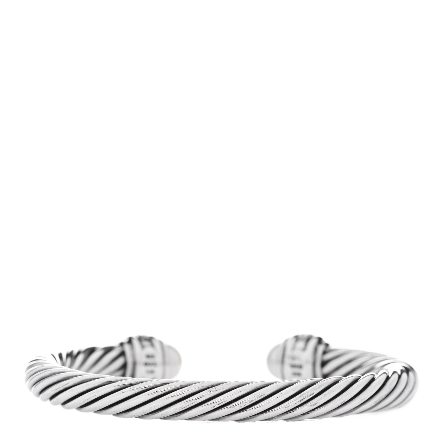 Sterling Silver Diamond Cultured Pearl 7mm Cable Classics Bracelet