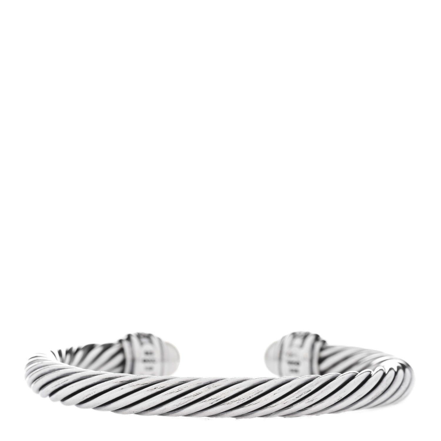 David Yurman Sterling Silver Diamond Cultured Pearl 7mm Cable Classics Bracelet 3 of 4