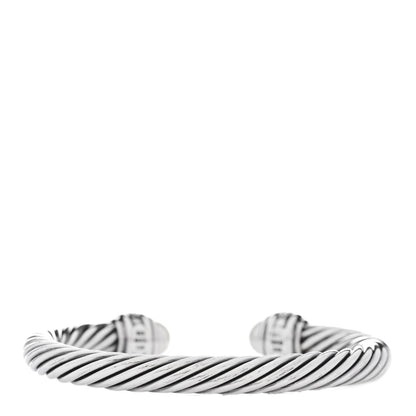 David Yurman Sterling Silver Diamond Cultured Pearl 7mm Cable Classics Bracelet 3 of 4