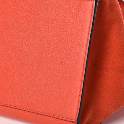 Celine Drummed Calfskin Suede Medium Trapeze Vermillion 11 of 12