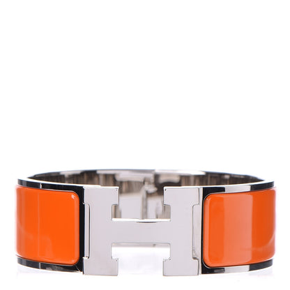 Hermes Enamel Wide Clic Clac H Bracelet PM Orange 1 of 6