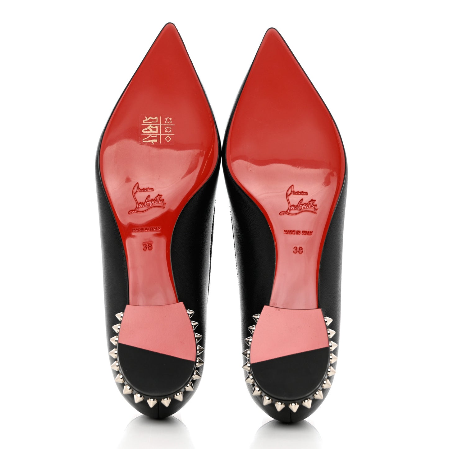 Nappa Spiked Hall Flats 38 Black