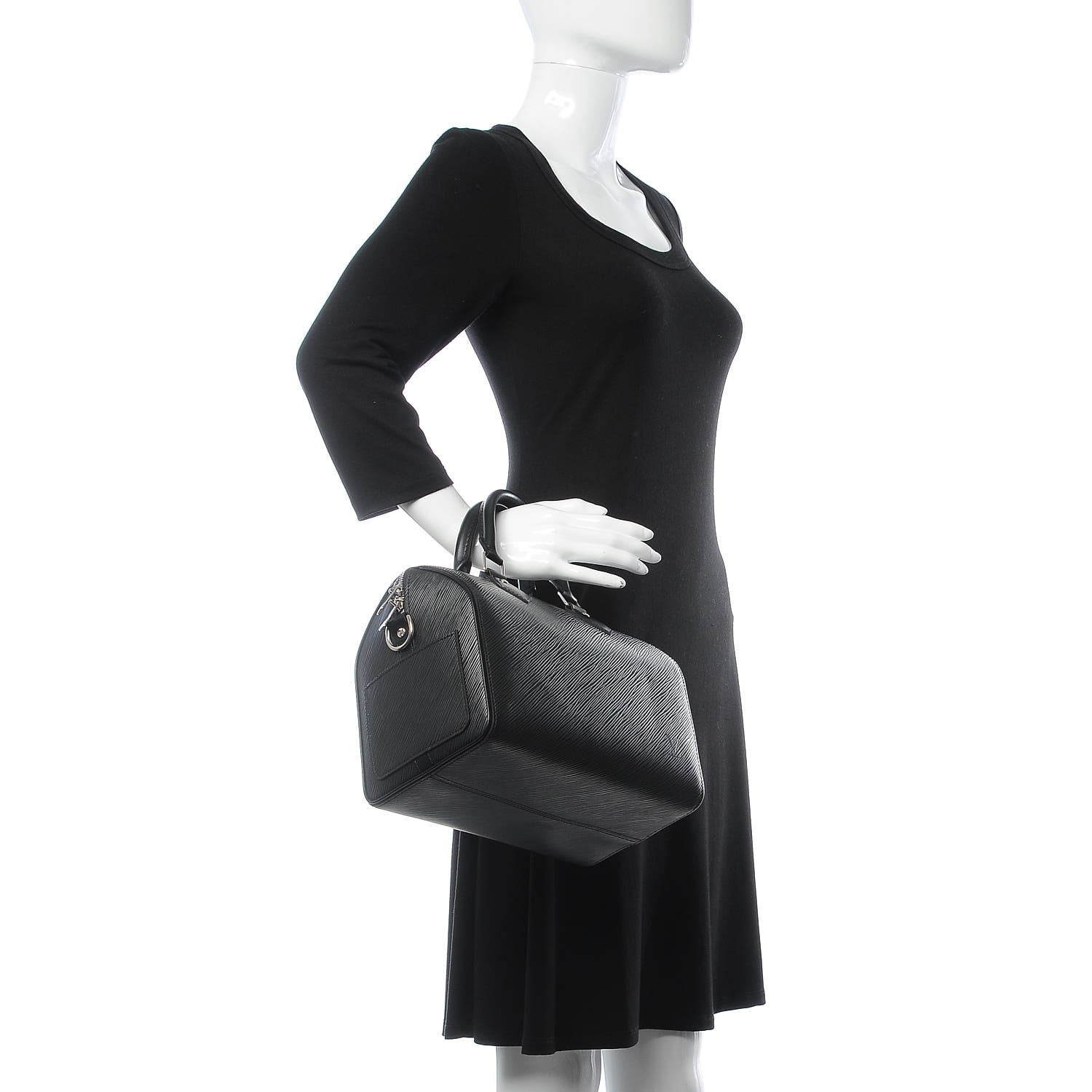 Louis Vuitton Epi Speedy Bandouliere 25 Black 3 of 11