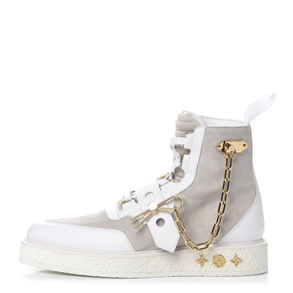 Louis Vuitton Calfskin Suede Mens Creeper Ankle Boots 7.5 White 1 of 9